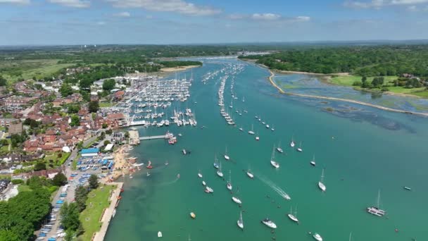 Hamble Marina Vista Aérea Verano — Vídeos de Stock