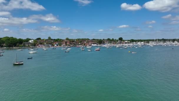 Hamble Marina Harbour Популярное Место Купания Великобритании — стоковое видео