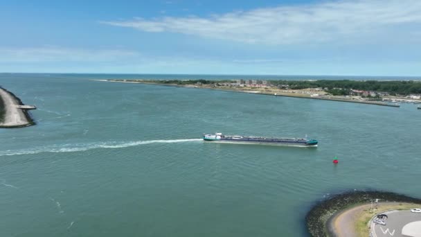 Vaartuig Voor Het Vervoer Van Vloeistoffen Haven — Stockvideo