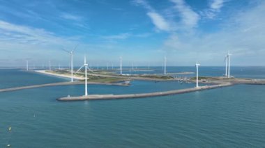 Hollanda 'da Bir Yapay Ada Neeltje Jans Hava Görüntüsü