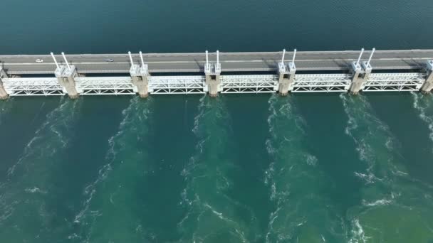 Storm Surge Barrier Netherlands Protecting Mainland Flooding — Stock Video