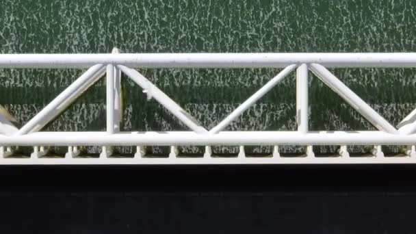 Close View Storm Surge Barrier Aerial View — Stock Video