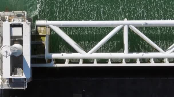 Close View Storm Surge Barrier Αεροφωτογραφία — Αρχείο Βίντεο