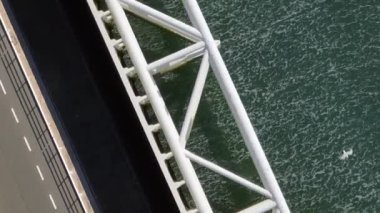 Doğu Scheldt 'teki Fırtına Dalgası Bariyeri Kuş Gözü Görünümü