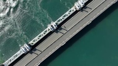 Doğu Scheldt 'teki Fırtına Dalgası Bariyeri Kuş Gözü Görünümü