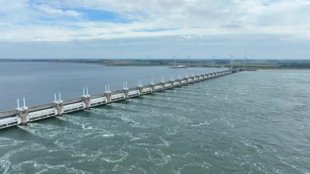 Hochwasserschutz Sturmflutbarriere Zum Schutz Der Niederlande Vor Steigenden Meeren — Stockvideo