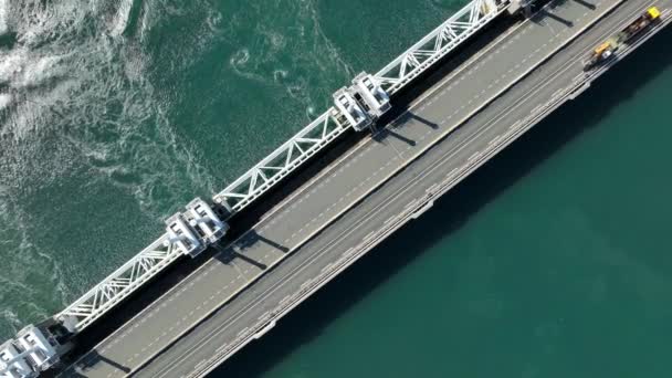 Storm Surge Barrier Στις Κάτω Χώρες Προστασία Της Ηπειρωτικής Χώρας — Αρχείο Βίντεο