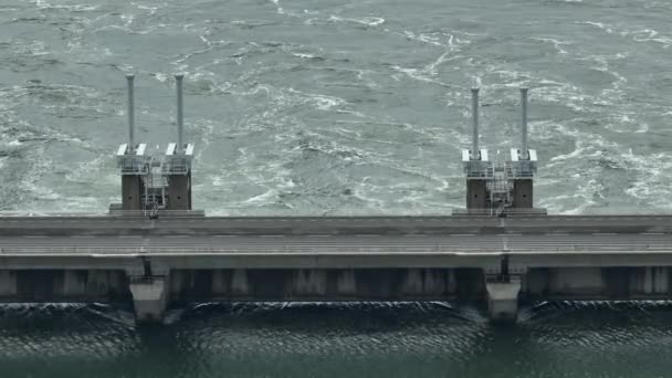 Östra Scheldt Storm Surge Barrier Nederländerna — Stockvideo