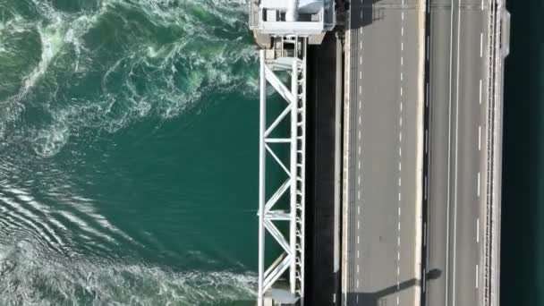 Storm Surge Barrier Eastern Scheldt Bird Eye View — Stock Video