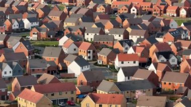 İngiltere 'de Havadan Görülen Yeni Binadaki Ev ve Evler