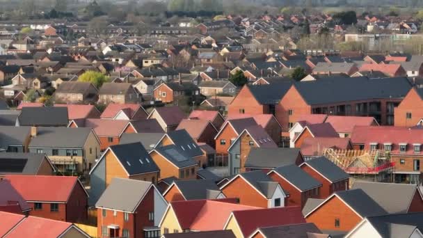 New Houses Homes New Build Estate Seen Air — Stock video