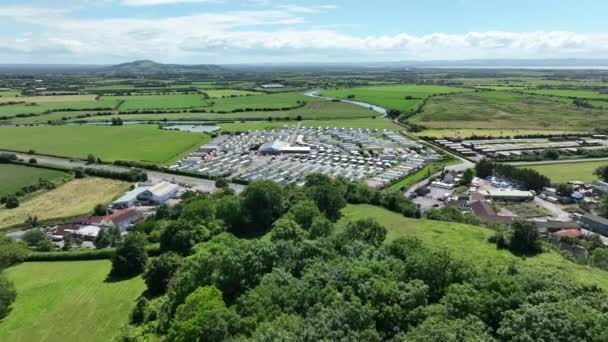 Aerial View Static Caravan Park Holiday Home — Stock Video