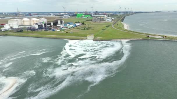 Traitement Des Eaux Rejetées Dans Océan Causant Pollution — Video