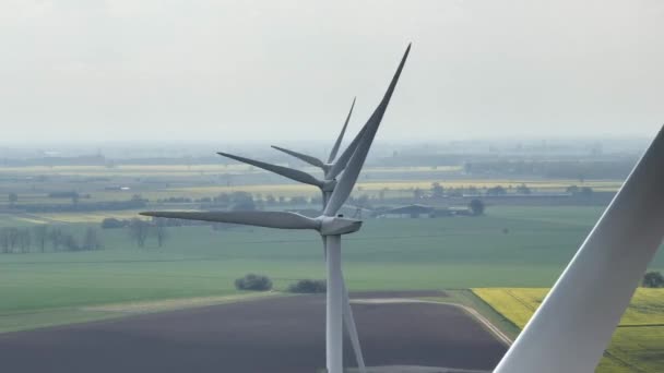 Вітряні Турбінні Леза Генерують Відновлювану Енергію — стокове відео