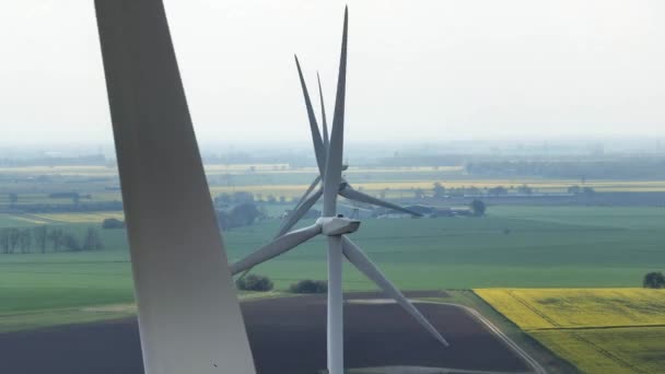 Windturbinebladen Die Hernieuwbare Energie Opwekken — Stockvideo