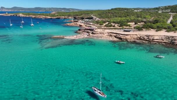 Stranden Bars Van Ibiza Aan Westkust Van Het Eiland — Stockvideo