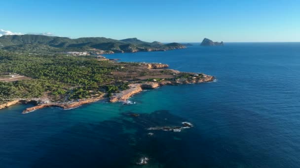 Ansichten Des Sonnenuntergangs Über Der Küste Von Ibiza Aus Der — Stockvideo