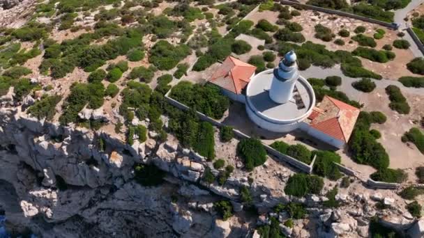 Faro Con Vistas Mar Acantilado Ibiza — Vídeos de Stock