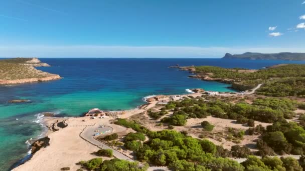 Westkust Van Ibiza Zomer Vanuit Lucht — Stockvideo