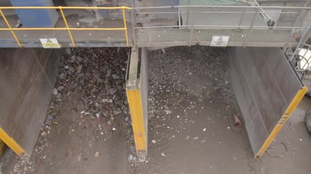 Processamento Instalações Reciclagem Resíduos Funis Separados — Vídeo de Stock