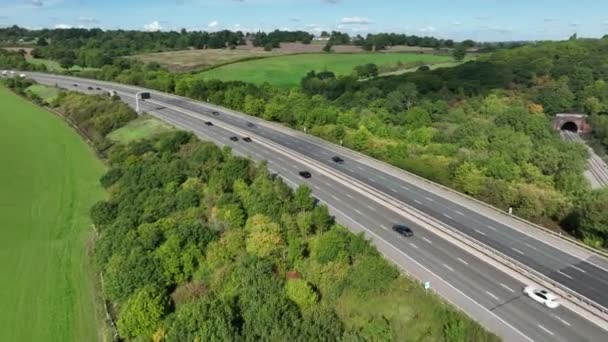 Motorway London Summer High Level Aerial View — Stock Video