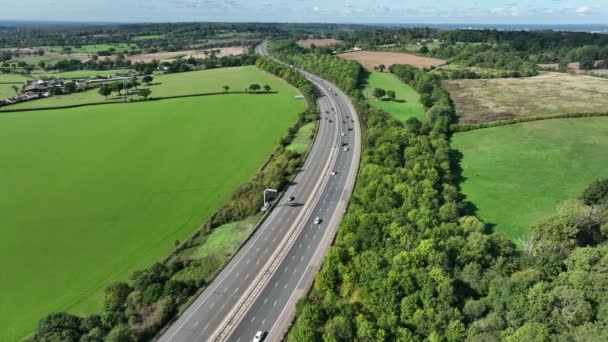 Autoroute Près Londres Été Vue Aérienne Haut Niveau — Video