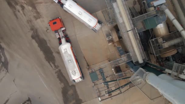 Asphalt Processing Plant Main Building Air View — Stock video