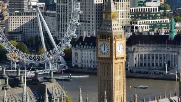 Big Ben Elizabeth Tower Hito Icónico Londres Capital Inglaterra — Vídeo de stock