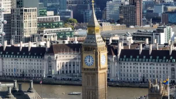 Big Ben Elizabeth Tower Hito Icónico Londres Capital Inglaterra — Vídeo de stock