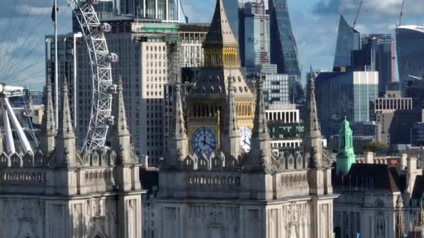 Big Ben Elizabeth Tower Punto Riferimento Iconico Londra Capitale Inghilterra — Video Stock