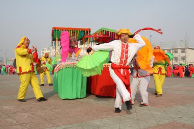 yangko performansları sırasında bahar Festivali, Kuzey Çin.