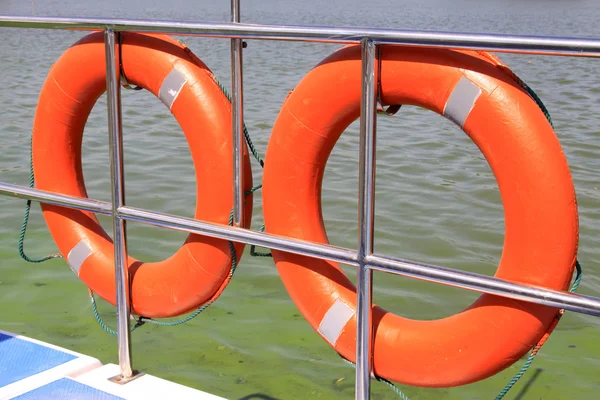 Life buoy on the boat — Stock Photo, Image