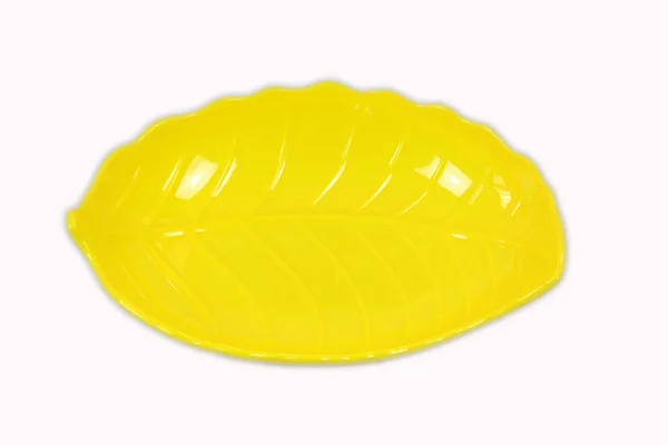 Prato de frutas de plástico amarelo — Fotografia de Stock