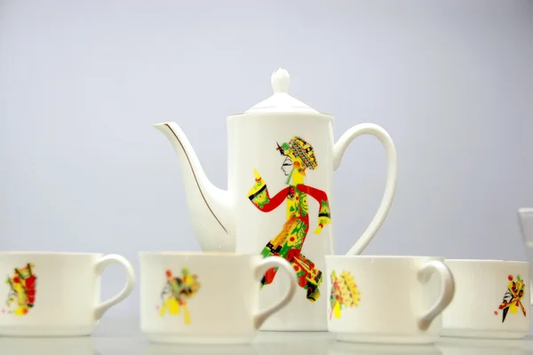 Feiner Keramik-Tee-Set — Stockfoto