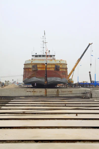 Maintenance of barges — Stock Photo, Image