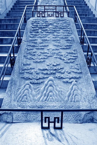 Stairway stone carvings — Stock Photo, Image