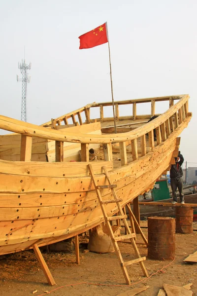 Wooden boat repair field — Stock Photo, Image