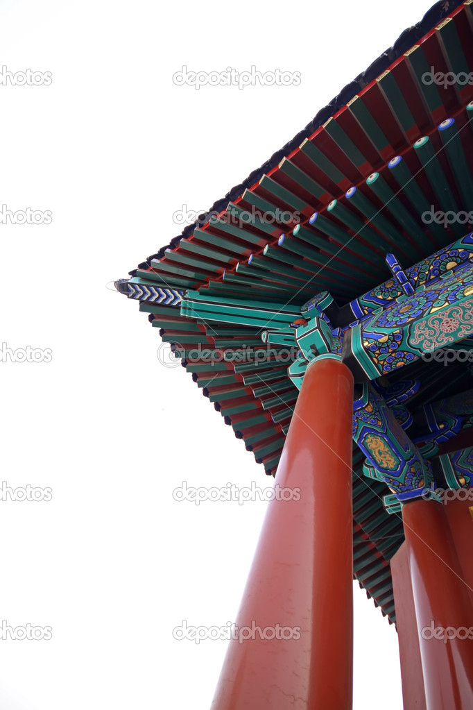 Traditional temple building eaves
