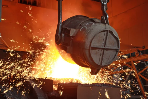 Red hot molten steel — Stock Photo, Image