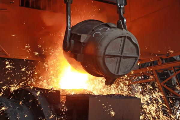 Red hot molten steel — Stock Photo, Image