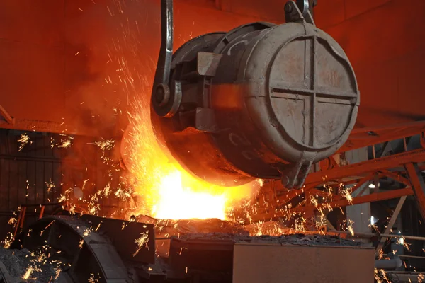 Red hot molten steel — Stock Photo, Image