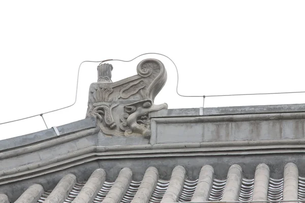 Sculpture dans les avant-toits dans le temple Zhengjue dans le vieux palais d'été — Photo
