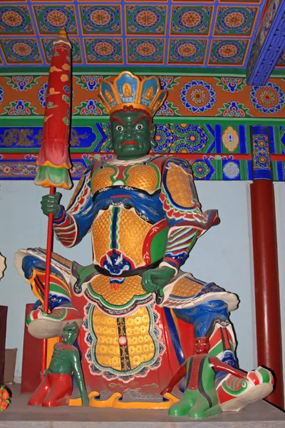 Big four heavenly King sculpture in the hall in a temple — Stock Photo, Image