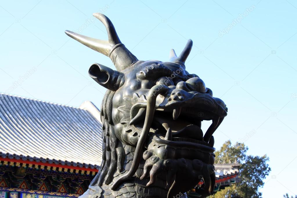 metal Kylin sculpture in the Summer Palace, Beijing