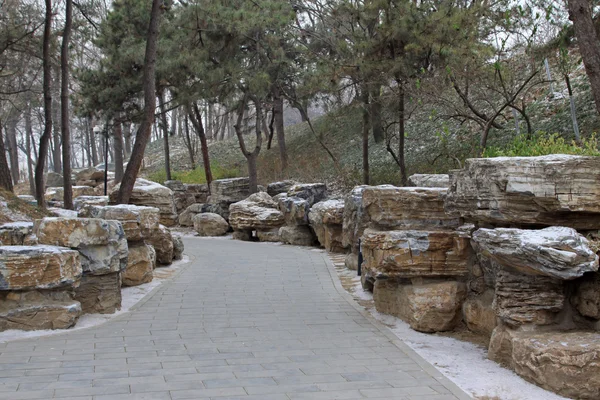 Architecture landscape after the snow in the Old summer palace r — Stock Photo, Image