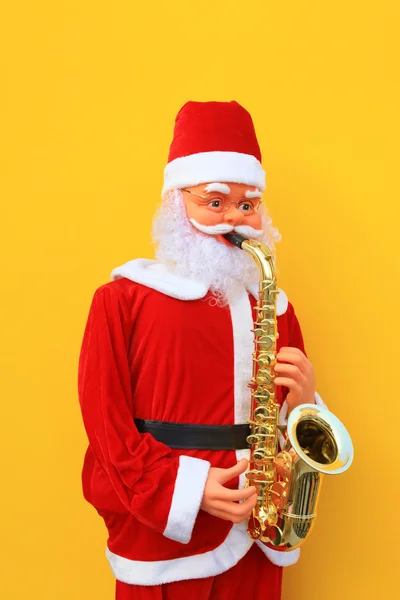 Papai Noel está jogando Sax — Fotografia de Stock