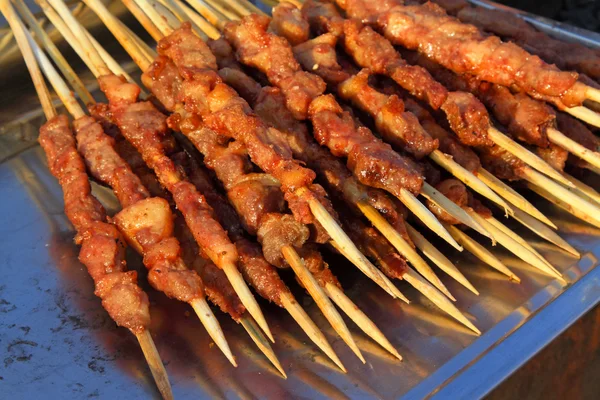 stock image mutton shashlik barbecue stall