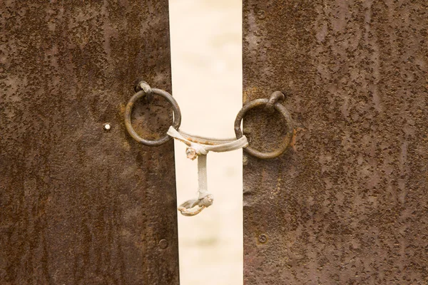 Knocker on the iron gate — Stock Photo, Image