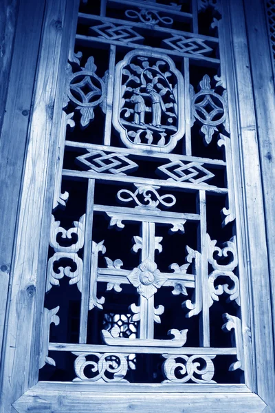 Carved window frames in the Phoenix Town — Stock Photo, Image