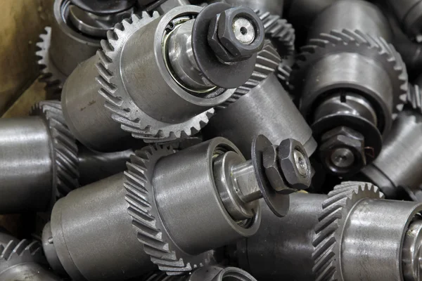 Equipamento mecânico engrenagem em uma fábrica, close-up de imagens — Fotografia de Stock